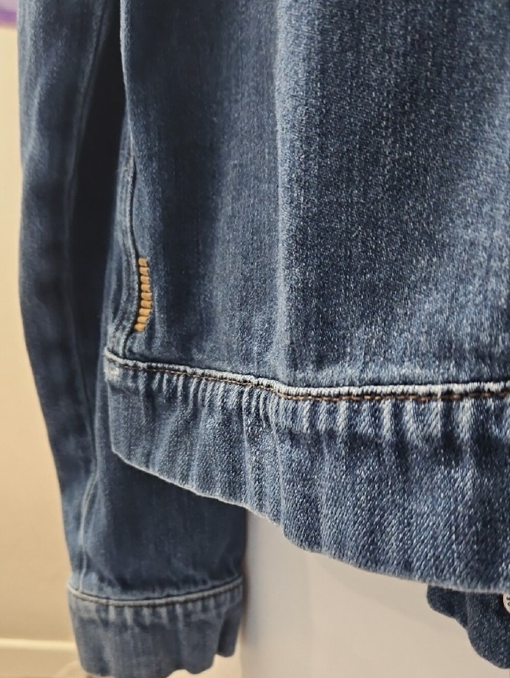 PAIGE Distressed Medium Blue Denim Jacket - Picture 8 of 12